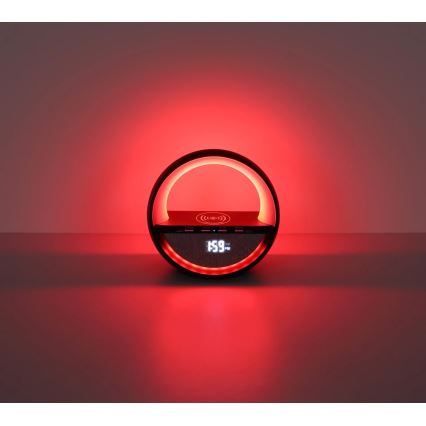 Globo - Lámpara de sobremesa recargable LED RGBW táctil con altavoz y carga inalámbrica Qi LED/3,5 W/5 V 1800 mAh
