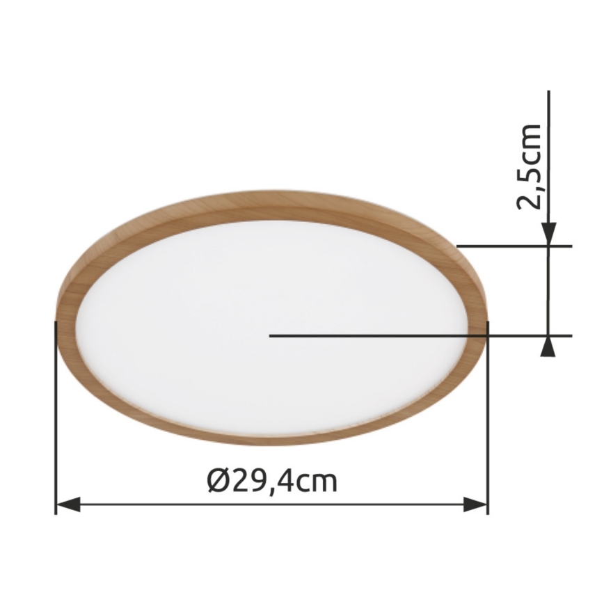 Globo - Luz de techo LED regulable para baño LED/18W/230V diá. 29,4 cm IP44 marrón