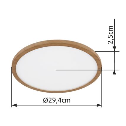 Globo - Luz de techo LED regulable para baño LED/18W/230V diá. 29,4 cm IP44 marrón