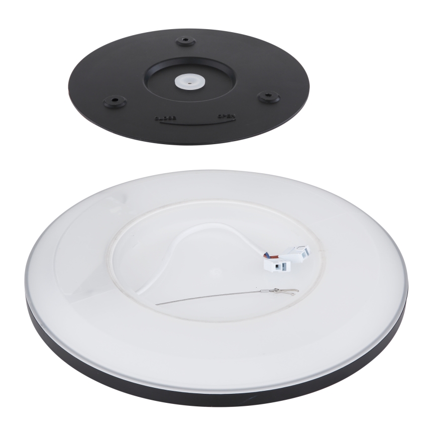 Globo - Luz de techo LED regulable para baño LED/24W/230V diá. 42 cm IP44 negro