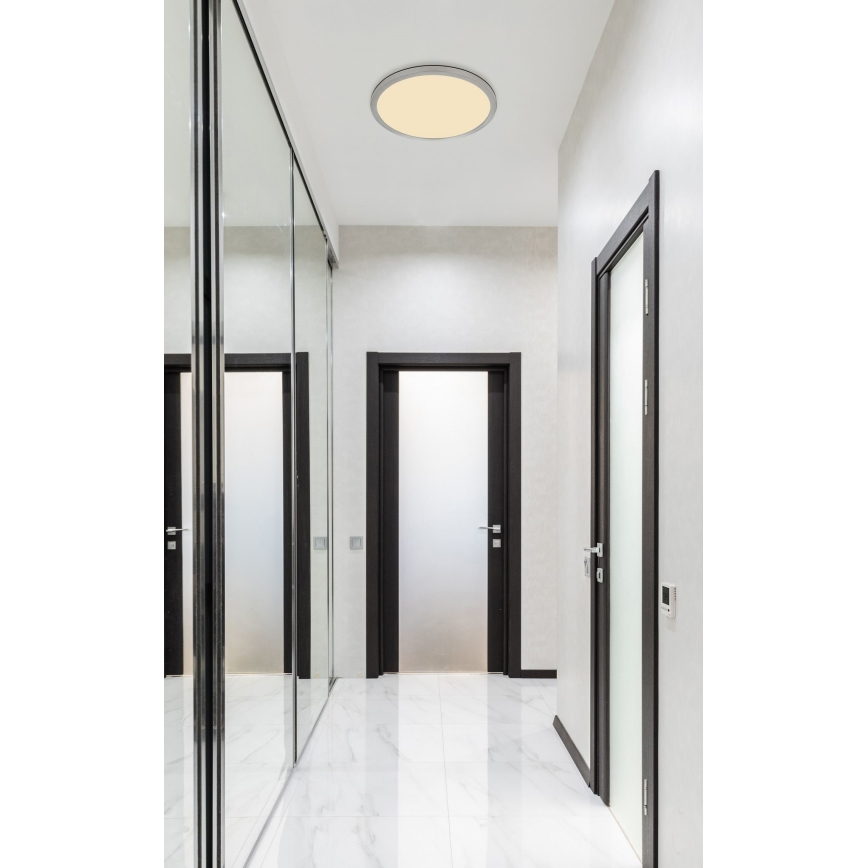 Globo - Luz de techo LED regulable para baño LED/24W/230V diá. 42 cm IP44 cromo mate