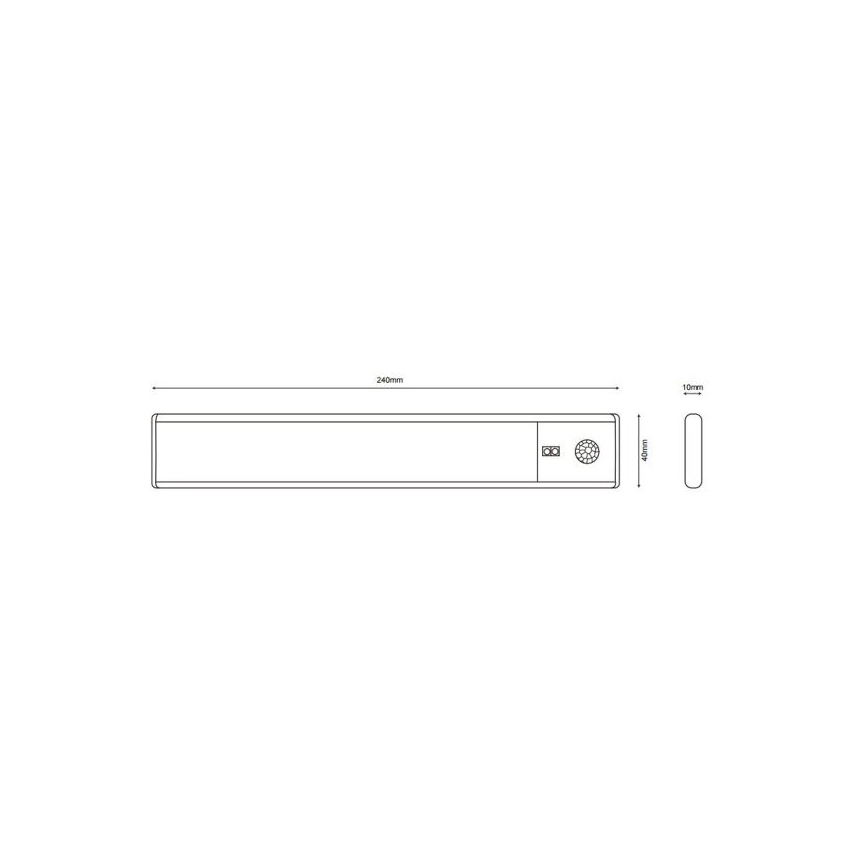 Globo - Lámpara LED recargable regulable para debajo del mueble LED/1,4W/5V 4000K 1100 mAh 24 cm
