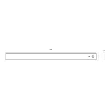 Globo - Lámpara LED recargable regulable para debajo del mueble LED/2,5W/5V 4000K 1100 mAh 40 cm