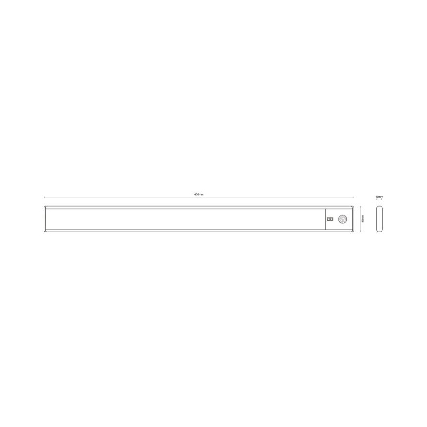 Globo - Lámpara LED recargable regulable para debajo del mueble LED/2,5W/5V 4000K 1100 mAh 40 cm