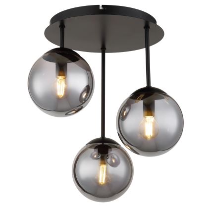 Globo - Lámpara de techo de superficie 3xE14/25W/230V negra