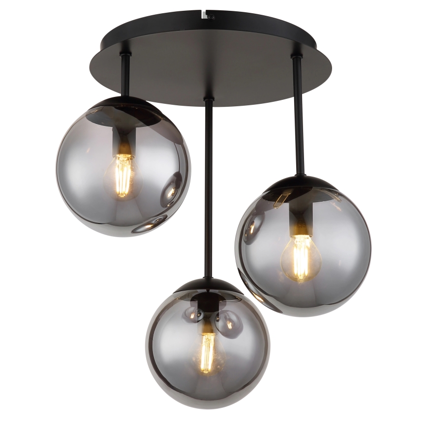 Globo - Lámpara de techo de superficie 3xE14/25W/230V negra