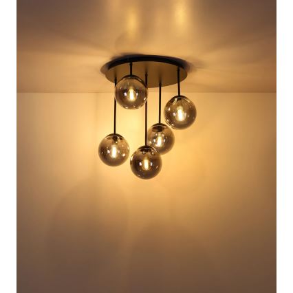 Globo - Lámpara de techo de montaje en superficie 5xE14/25W/230V, negra