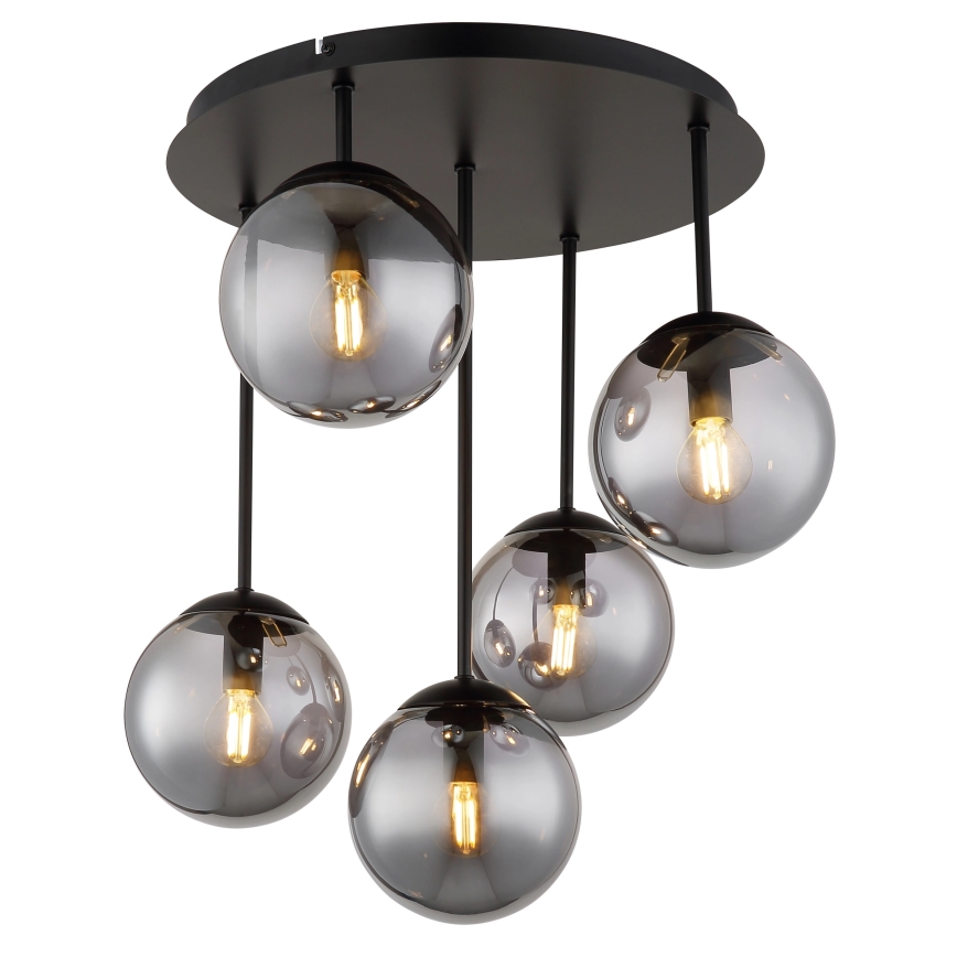 Globo - Lámpara de techo de montaje en superficie 5xE14/25W/230V, negra
