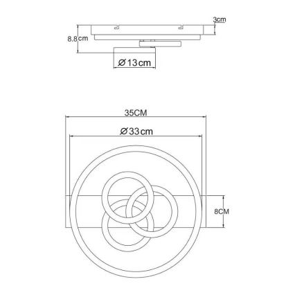 Globo - Lámpara de techo LED regulable LED/40W/230V 2700-6500K Ø 35x33 cm beige + mando a distancia