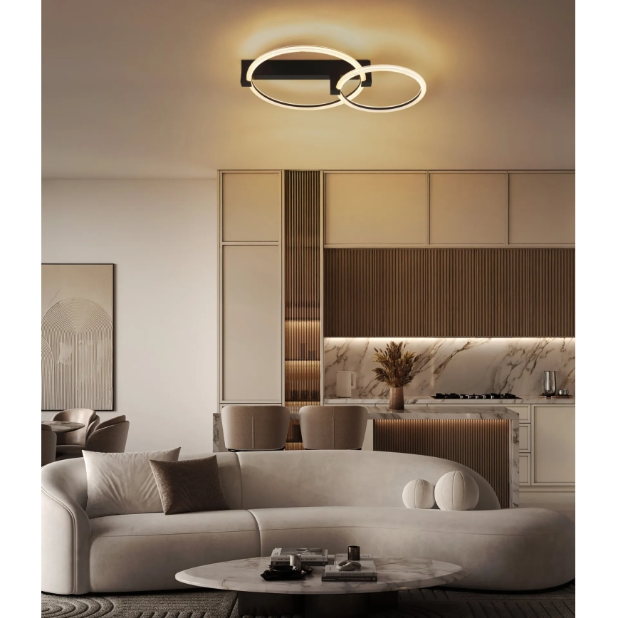 Globo - Lámpara de techo LED/24W/230V 3000K 58x38 cm negra