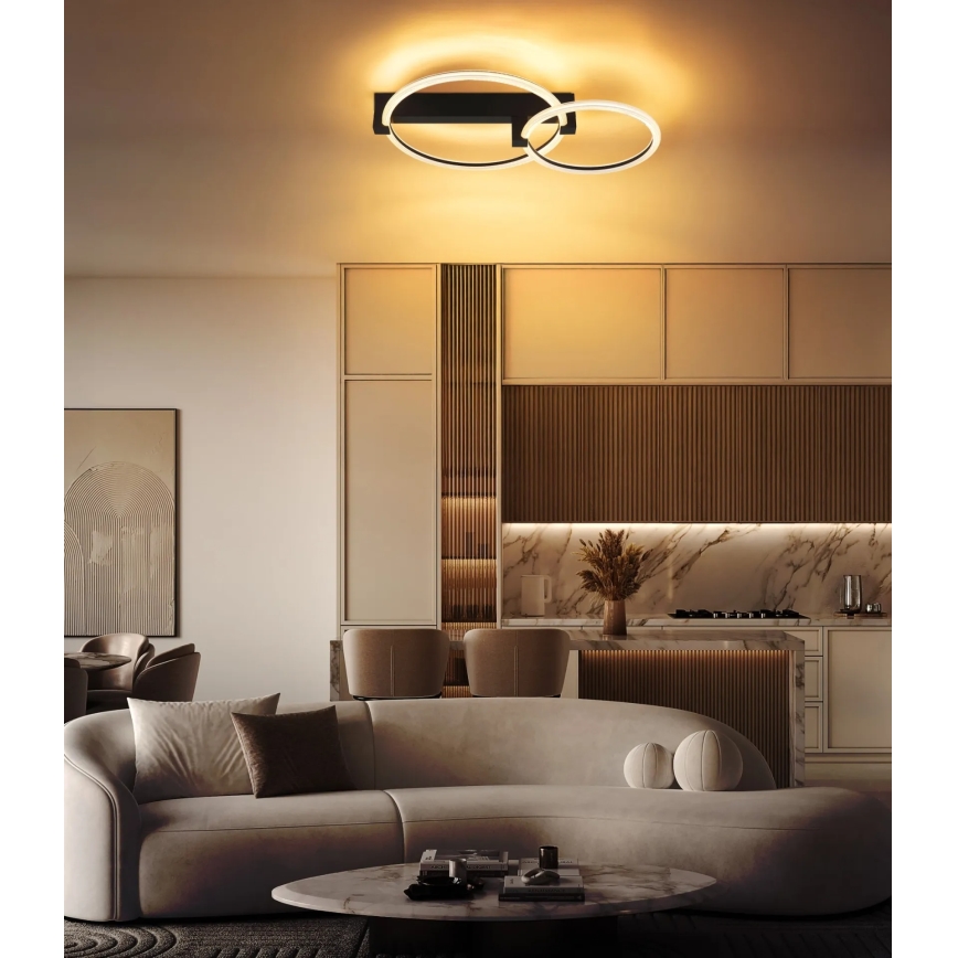 Globo - Lámpara de techo LED/24W/230V 3000K 58x38 cm negra