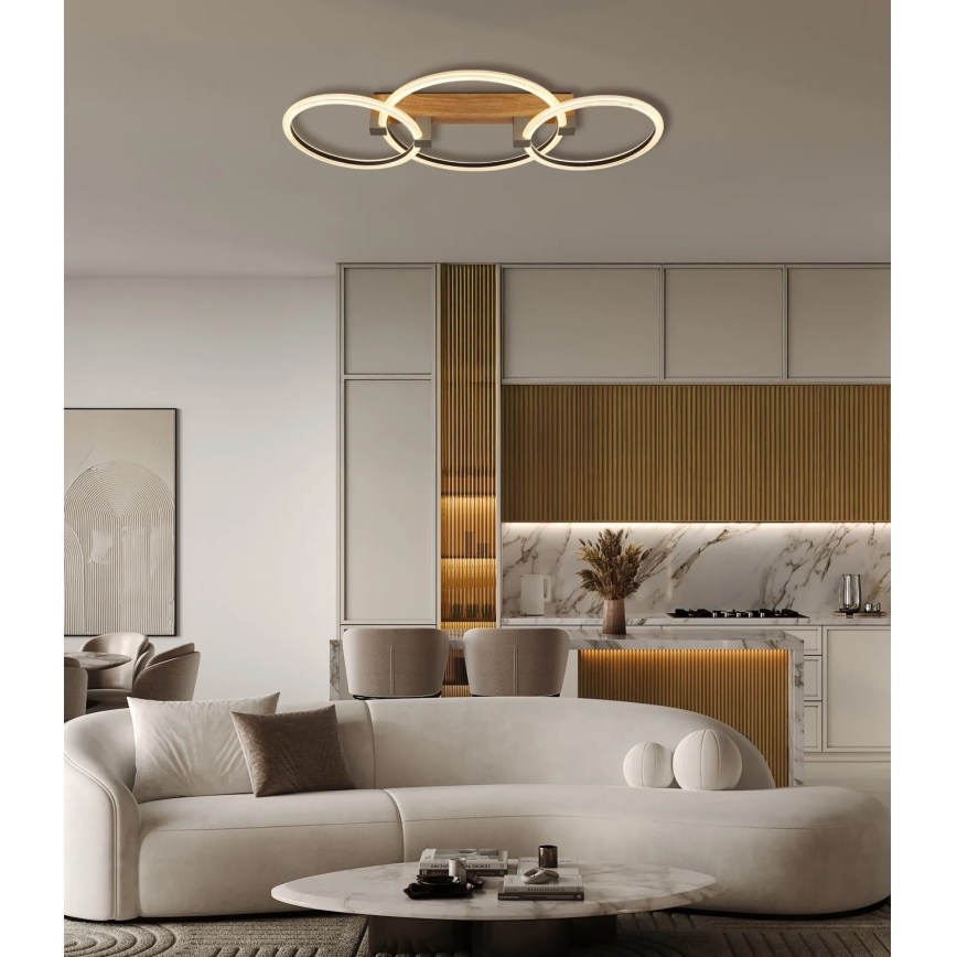 Globo - Lámpara de techo LED 40W/230V 3000K 76,1x38 cm marrón
