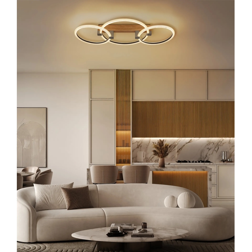 Globo - Lámpara de techo LED 40W/230V 3000K 76,1x38 cm marrón