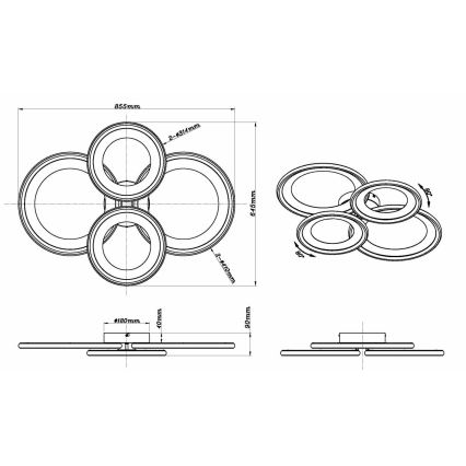 Globo - Lámpara de techo LED/50W/230V 3000K 64,5x85,5 cm