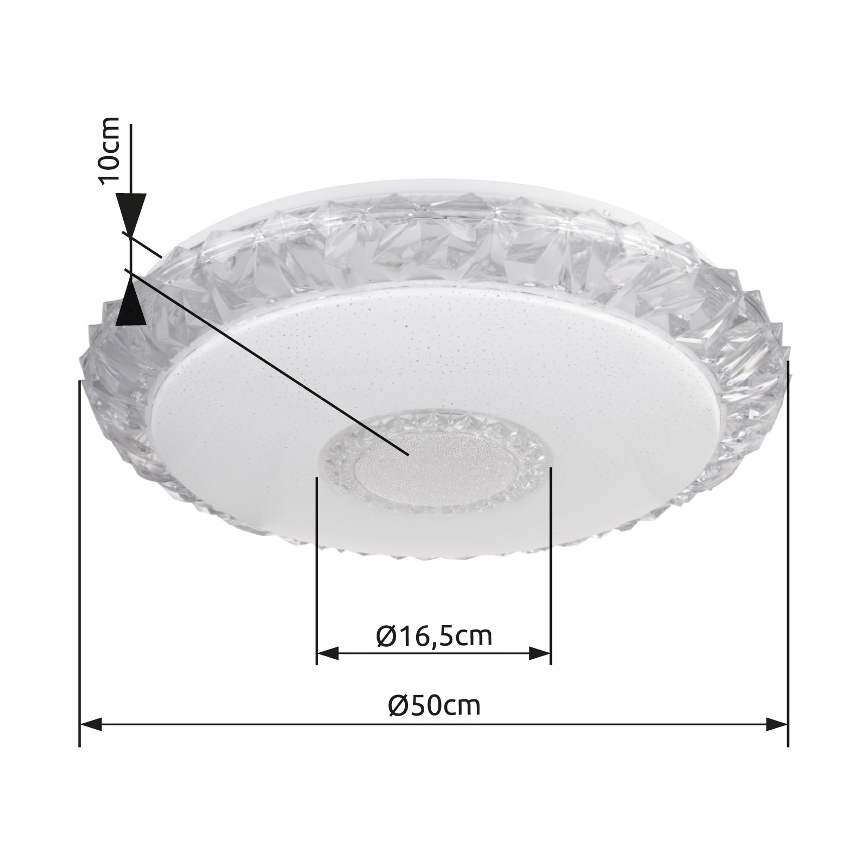 Globo - Lámpara de techo LED regulable LED/40W/230V 2700-6500K diámetro 50 cm Wi-Fi Tuya + mando a distancia