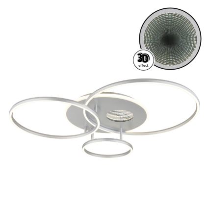 Globo - Luminaria de techo LED regulable LED/54W/230V 2700-6500K 90x70 cm plateada + mando a distancia