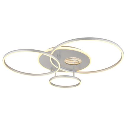 Globo - Luminaria de techo LED regulable LED/54W/230V 2700-6500K 90x70 cm plateada + mando a distancia