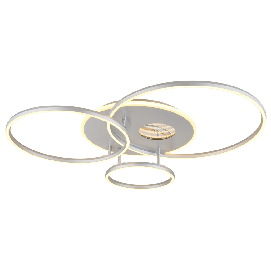 Globo - Luminaria de techo LED regulable LED/54W/230V 2700-6500K 90x70 cm plateada + mando a distancia