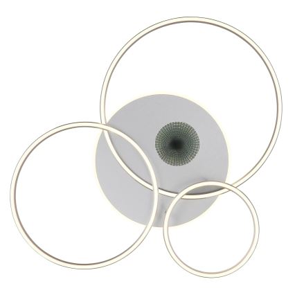 Globo - Luminaria de techo LED regulable LED/54W/230V 2700-6500K 90x70 cm plateada + mando a distancia