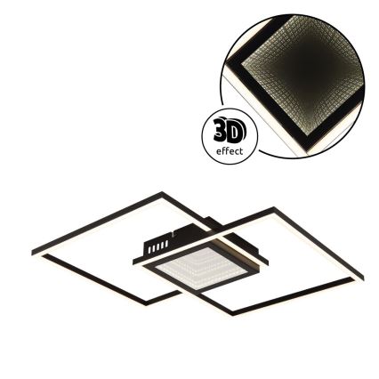 Globo - Plafón LED regulable para techo LED/32W/230V 2700-6500K 42,6x42,6 cm negro + mando a distancia