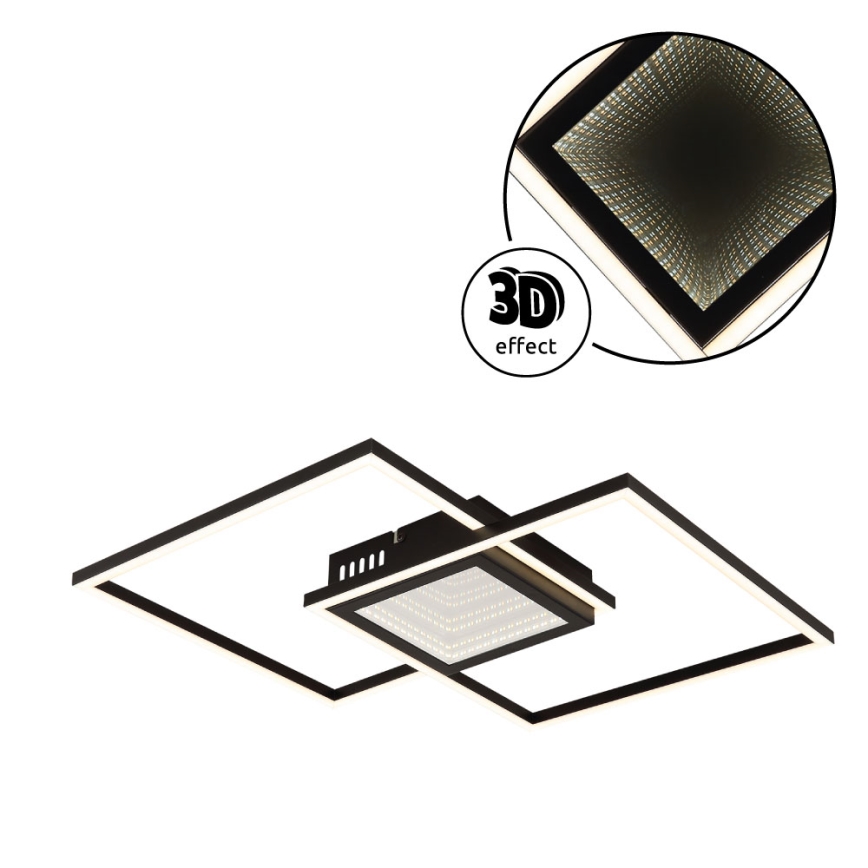 Globo - Plafón LED regulable para techo LED/32W/230V 2700-6500K 42,6x42,6 cm negro + mando a distancia
