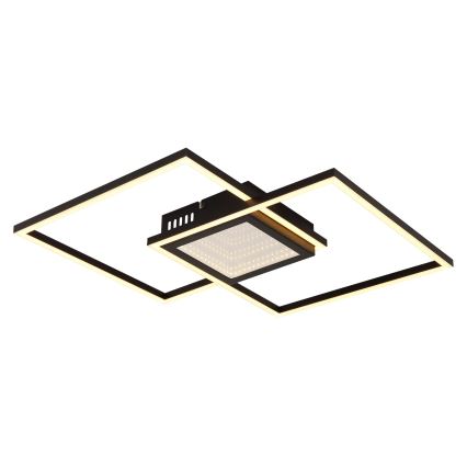 Globo - Plafón LED regulable para techo LED/32W/230V 2700-6500K 42,6x42,6 cm negro + mando a distancia