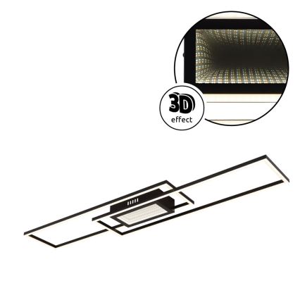 Globo - Lámpara de techo LED regulable LED/42W/230V 2700-6500K 19,6x96 cm negra + mando a distancia