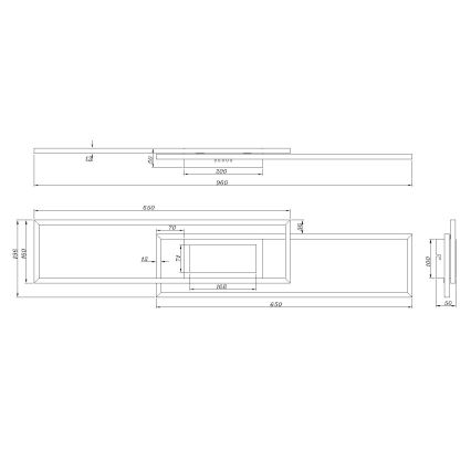 Globo - Lámpara de techo LED regulable LED/42W/230V 2700-6500K 19,6x96 cm negra + mando a distancia