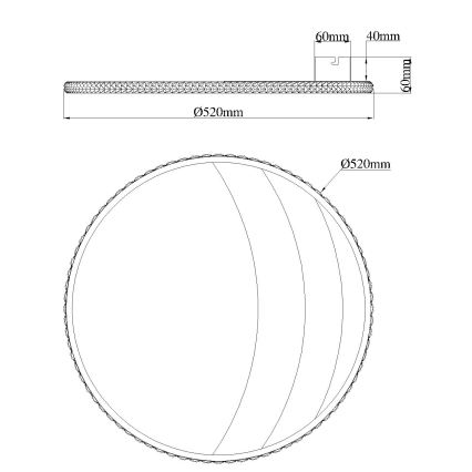 Globo - Lámpara de techo LED/40W/230V 3000/4000/6000K Ø 52 cm dorada