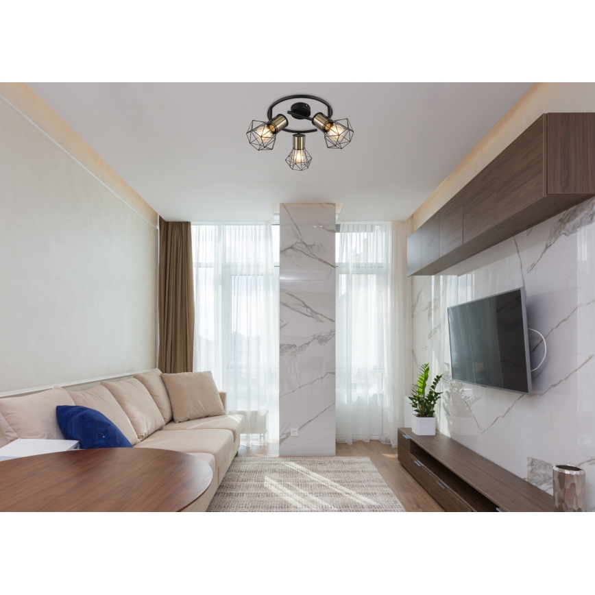 Globo - Lámpara de techo con 3 focos E27/40W/230V