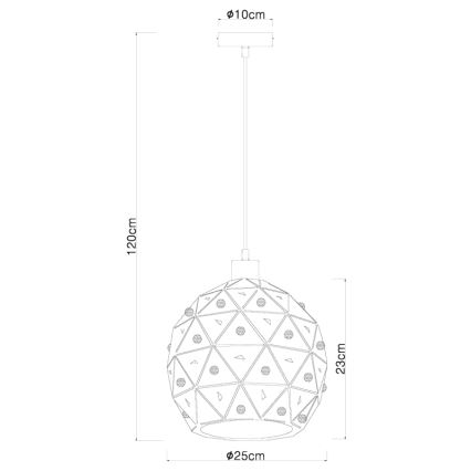 Globo 54029H - Lámpara colgante JODIE 1xE27/60W/230V diá. 25 cm