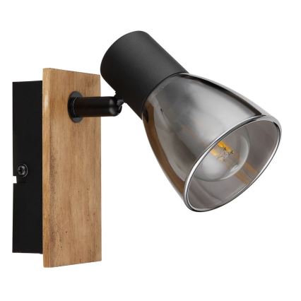 Globo - Lámpara de pared con foco 1xE14/40W/230V negro/madera