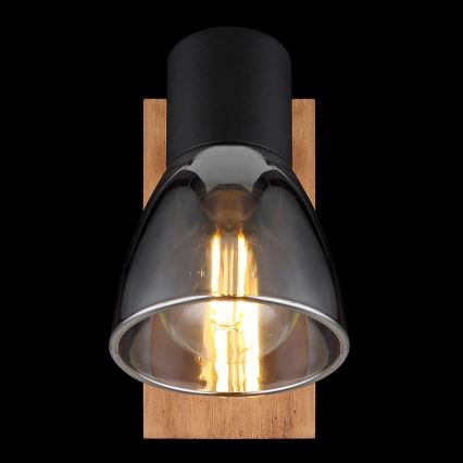 Globo - Lámpara de pared con foco 1xE14/40W/230V negro/madera