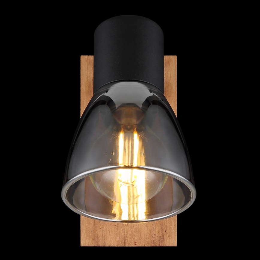 Globo - Lámpara de pared con foco 1xE14/40W/230V negro/madera