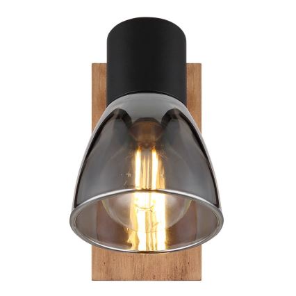 Globo - Lámpara de pared con foco 1xE14/40W/230V negro/madera