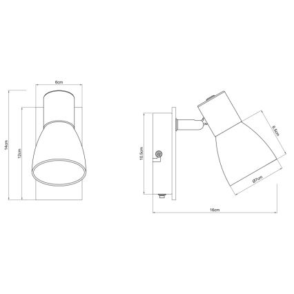 Globo - Lámpara de pared con foco 1xE14/40W/230V negro/madera