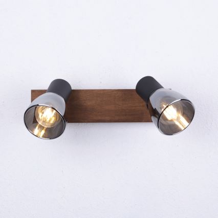 Globo - Foco de pared 2xE14/40W/230V negro/madera