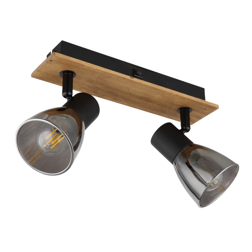 Globo - Foco de pared 2xE14/40W/230V negro/madera