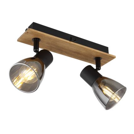 Globo - Foco de pared 2xE14/40W/230V negro/madera