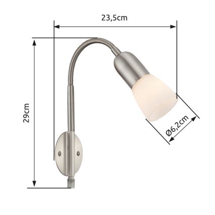 Globo - Lámpara flexible pequeña 1xE14/40W/230V cromo mate