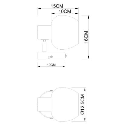 Globo - Aplique de pared orientable 1xE27/40W/230V