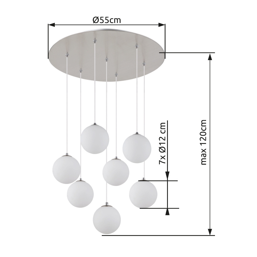 Globo - Lámpara LED colgante 7xG9/3,5W/230V blanco