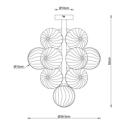 Globo - Lámpara colgante con varilla 13xG9/4W/230V