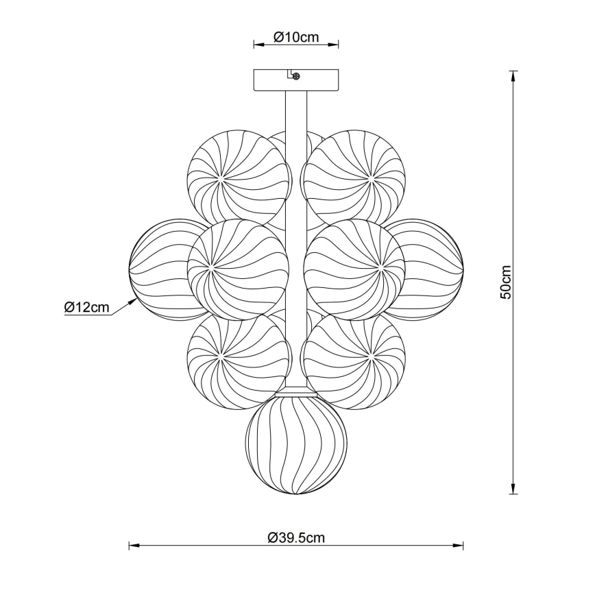 Globo - Lámpara colgante con varilla 13xG9/4W/230V