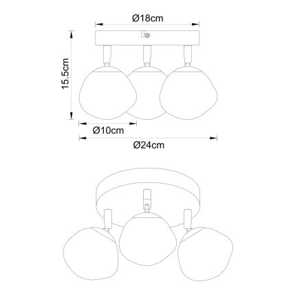 Globo - Lámpara de focos orientables 3xG9/5W/230V