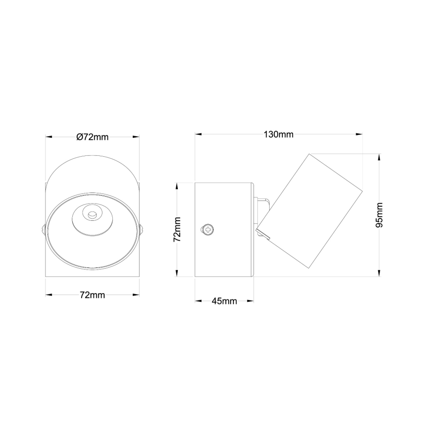 Globo - Aplique de pared tipo foco LED/6W/230V