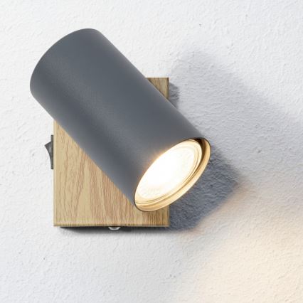 Globo - Foco de pared 1xGU10/25W/230V gris/marrón