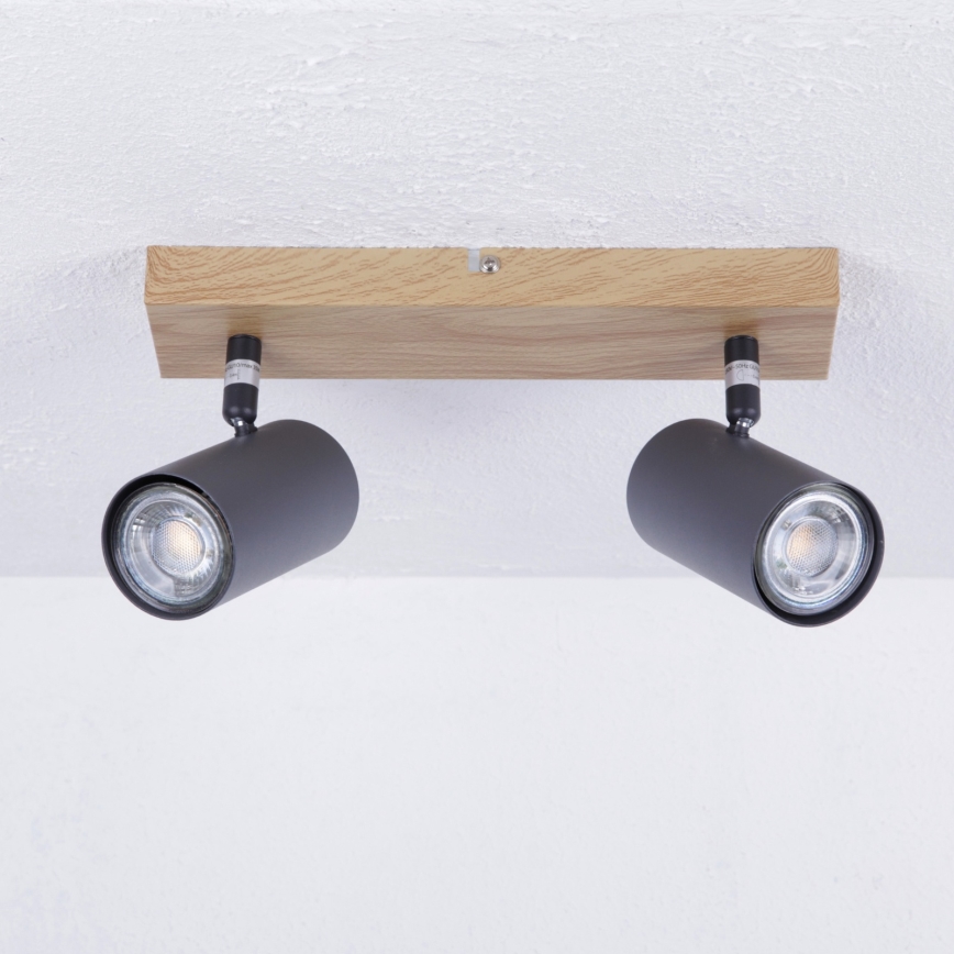 Globo - Foco 2xGU10/35W/230V gris/marrón