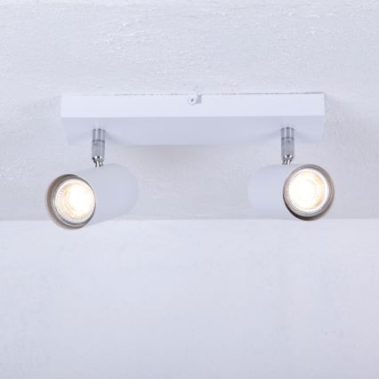 Globo - Foco empotrable 2xGU10/35W/230V blanco