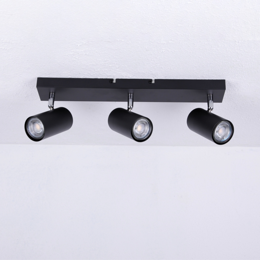 Globo - Lámpara de techo con 3 focos GU10/35W/230V negro